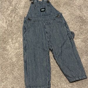 Classic Navy Striped Kids Overalls